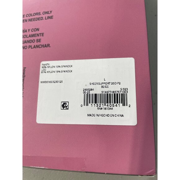 Silk Impressions Tights Size Large Light Support Sheer Beige 20 Denier 2Pair NEW - Picture 4 of 6